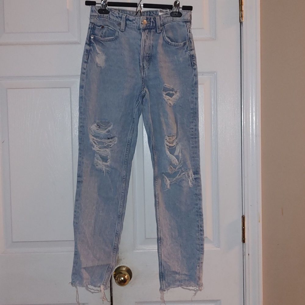 Denim & Denim light washed boyfriend low waist distress jeans Sz 2